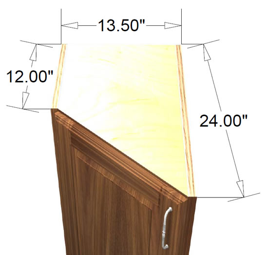 1 door 45 degree transition cabinet LEFT