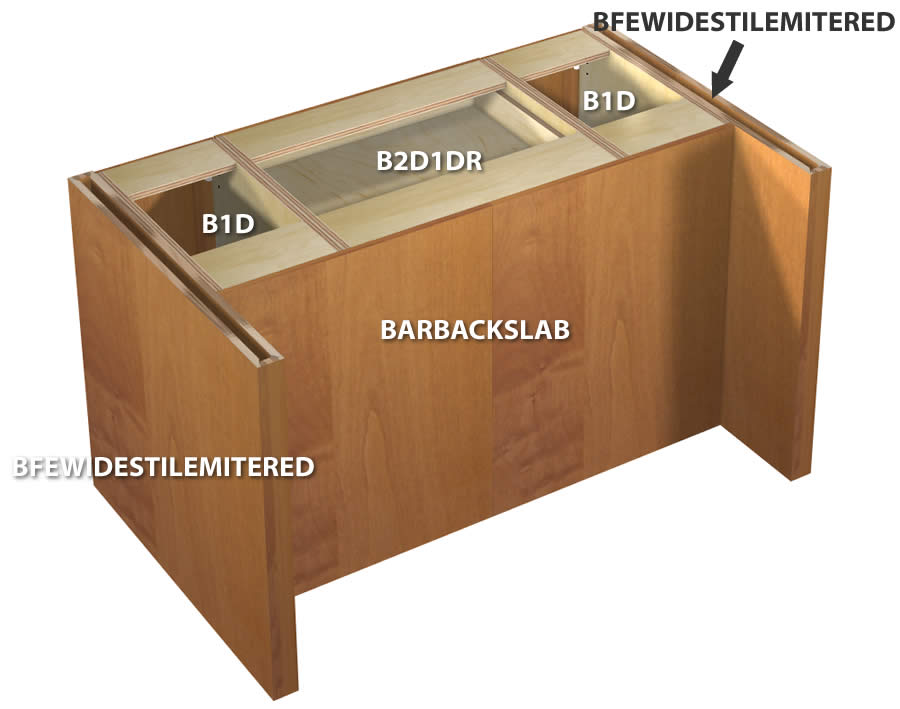 Island With Mitered Wide Stile End Caps